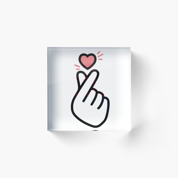 Korean Finger Heart Version 5 (mini design for shirts) Acrylic Block