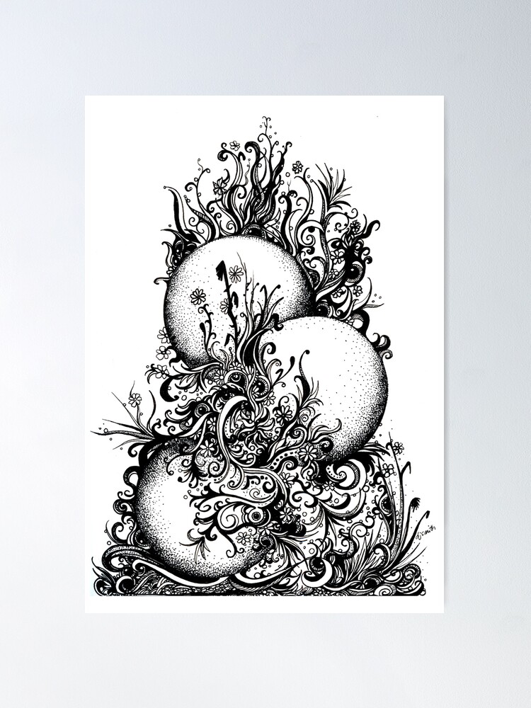 Alternate view of Greenery, Ink Drawing Poster