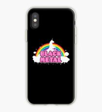 BLACK METAL! (Funny Unicorn / Rainbow Mosh Parody Design) iPhone Case
