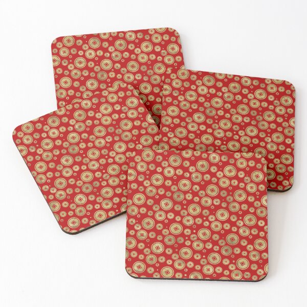 Item preview, Chinese Coin Pattern Gold on Red designed and sold by Nartissima.