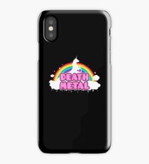 DEATH METAL! (Funny Unicorn / Rainbow Mosh Parody Design) iPhone Case/Skin