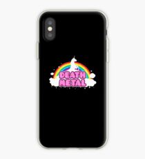 DEATH METAL! (Funny Unicorn / Rainbow Mosh Parody Design) iPhone Case