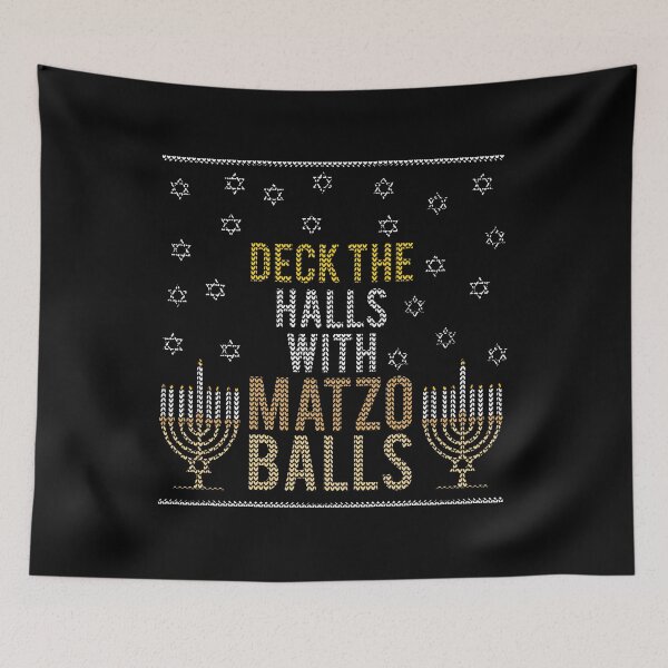 Item preview, Funny Hanukkah Gift Deck The Halls with Matzo Balls T-Shirt designed and sold by Anumber1.