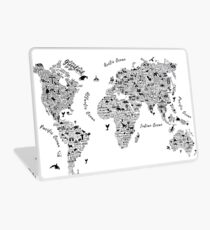 Typography World Map. Laptop Skin