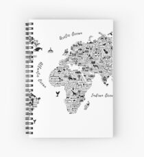 Typography World Map. Spiralblock