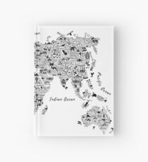 Typography World Map. Hardcover Journal