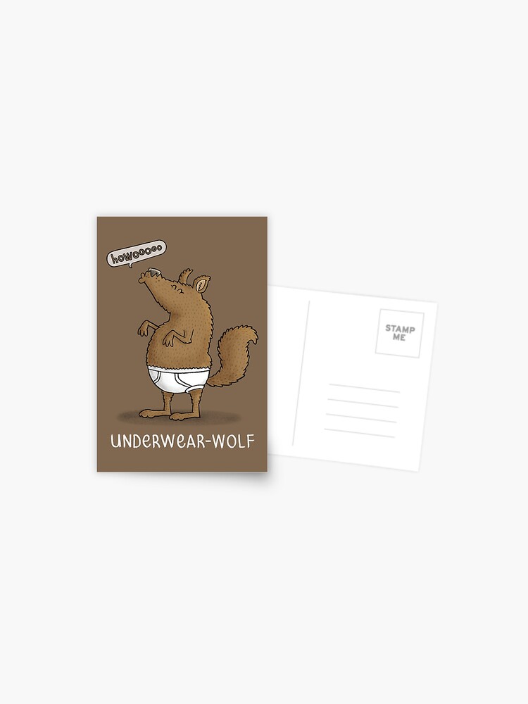 Underwear Wolf Greeting Card for Sale by carlbatterbee