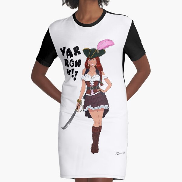 Lusty Pirate Queen Graphic T-Shirt Dress