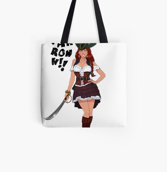 Lusty Pirate Queen All Over Print Tote Bag