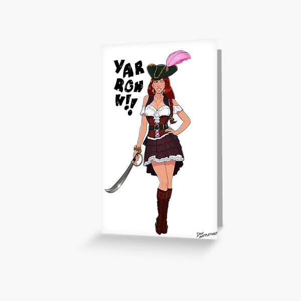 Lusty Pirate Queen Greeting Card