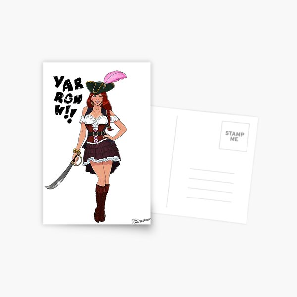 Lusty Pirate Queen Postcard