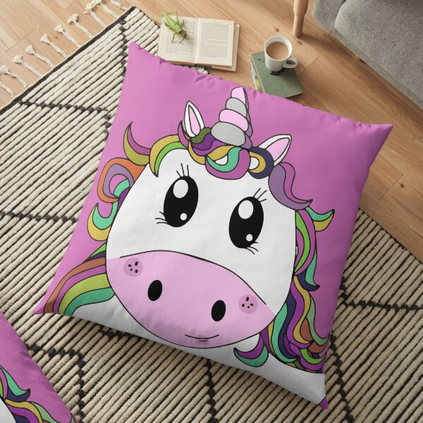 Cutie Pie Pink Unicorn Floor Pillow