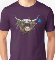 Christmas Highland Cow Unisex T-Shirt