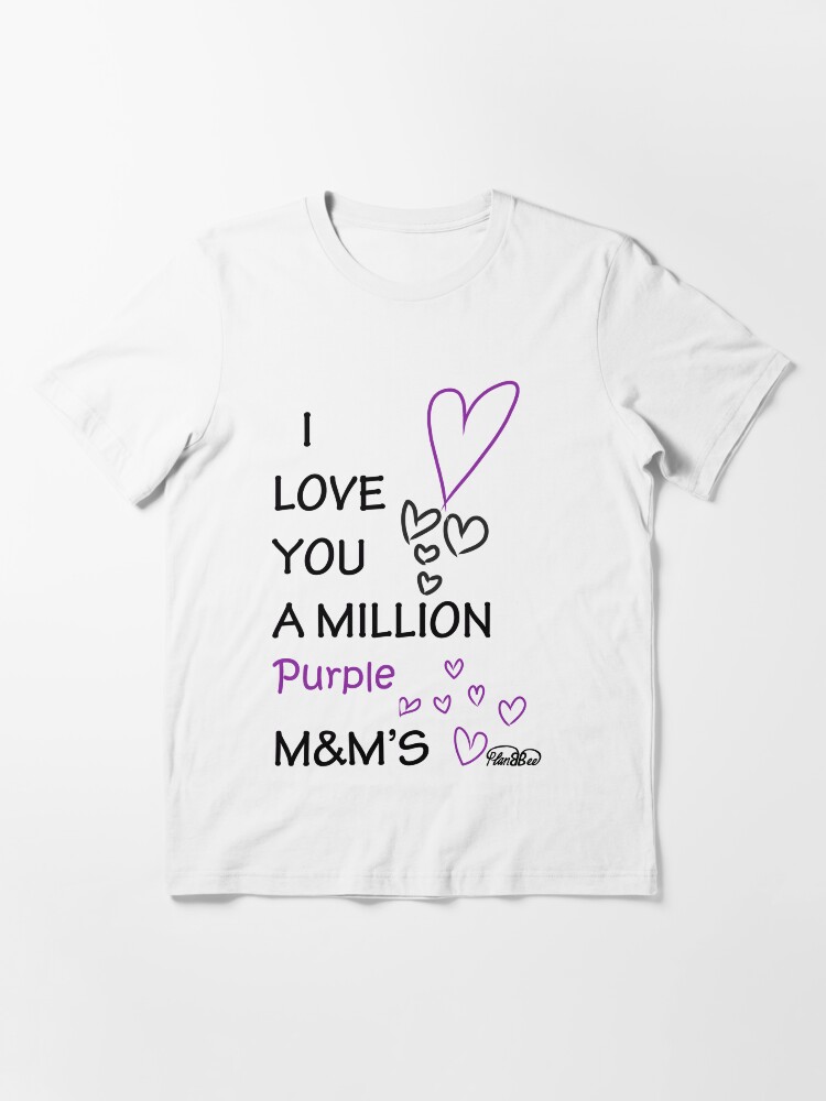 purple m&m shirt