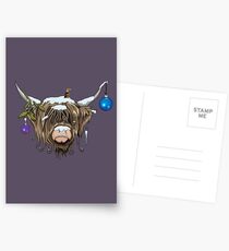 Vache Highland de Noël Cartes postales