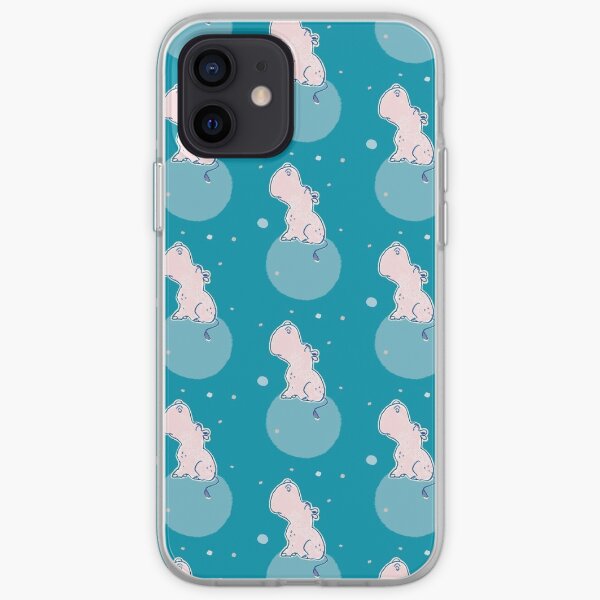 Nilpferd, Flusspferd - blau gemustert iPhone Flexible Hülle