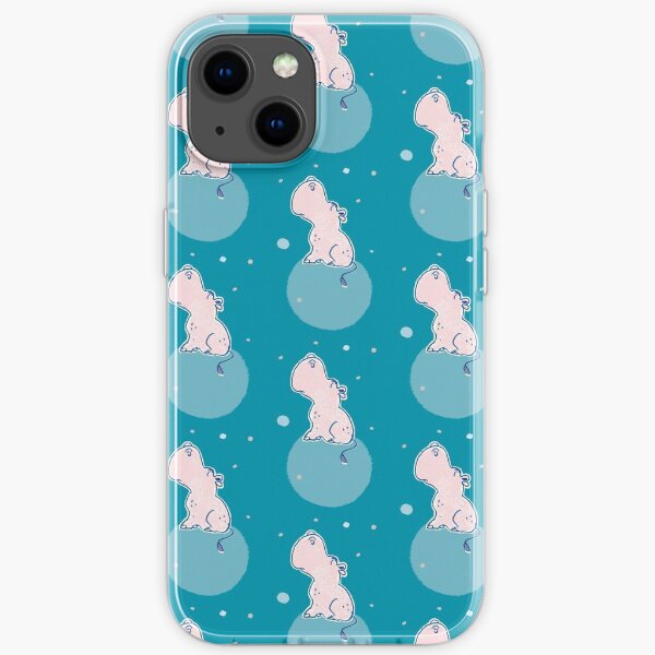 Nilpferd, Flusspferd - blau gemustert iPhone Flexible Hülle