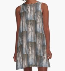 Grey Wood Knots A-Line Dress