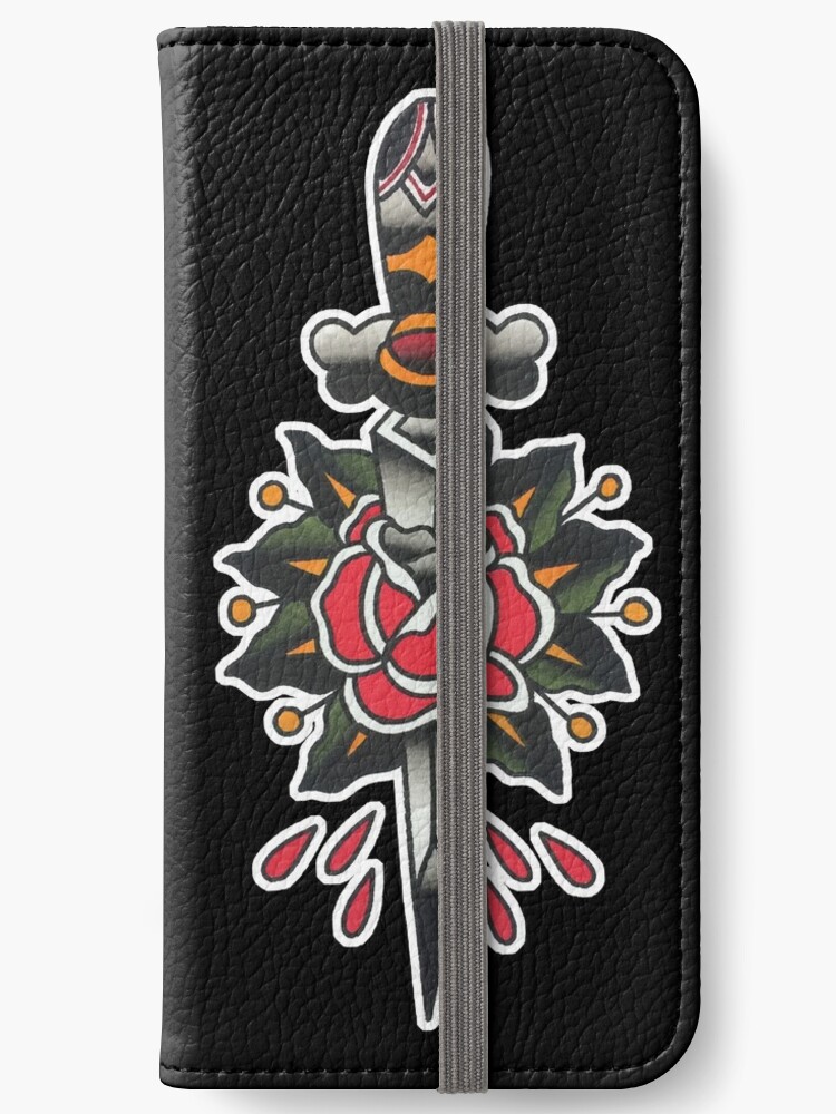 Fundas Tarjetero Para Iphone Daga Tradicional Y Diseño De Tatuaje