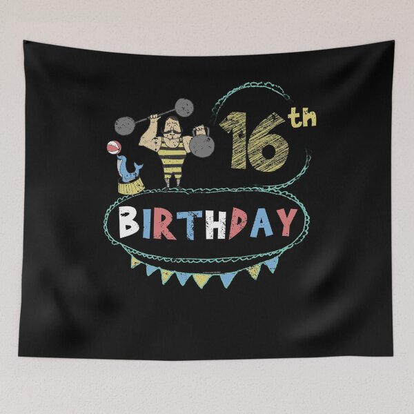 Item preview, Carnival Theme Strongman 16th Birthday designed and sold by shoppzee.