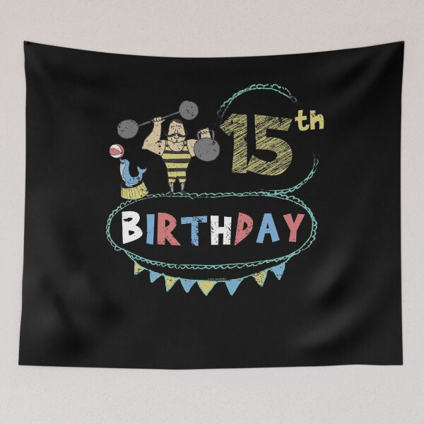 Item preview, Carnival Theme Strongman 15th Birthday designed and sold by shoppzee.
