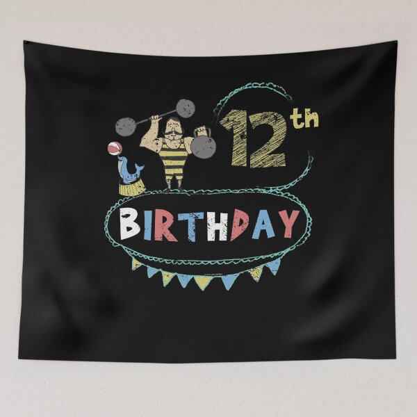 Item preview, Carnival Theme Strongman 12th Birthday designed and sold by shoppzee.