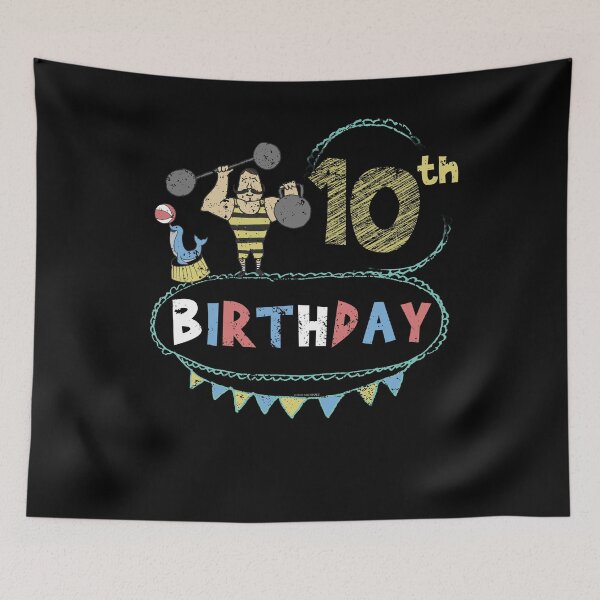 Item preview, Carnival Theme Strongman 10th Birthday designed and sold by shoppzee.