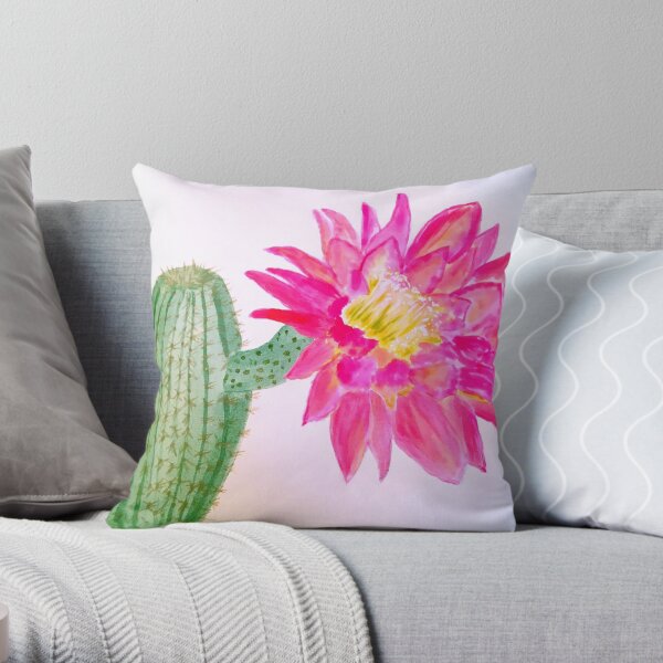 Cactus Bloom Throw Pillow