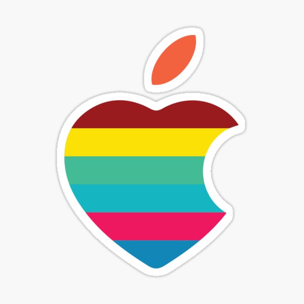 3x Old Retro Rainbow NonBacklit Logo Sticker For 111213 Apple