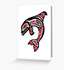 Orca Killer Whale Pacific Northwest Native American Indian Greeting Card