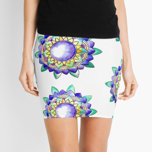 Watercolor Mandala Mini Skirt