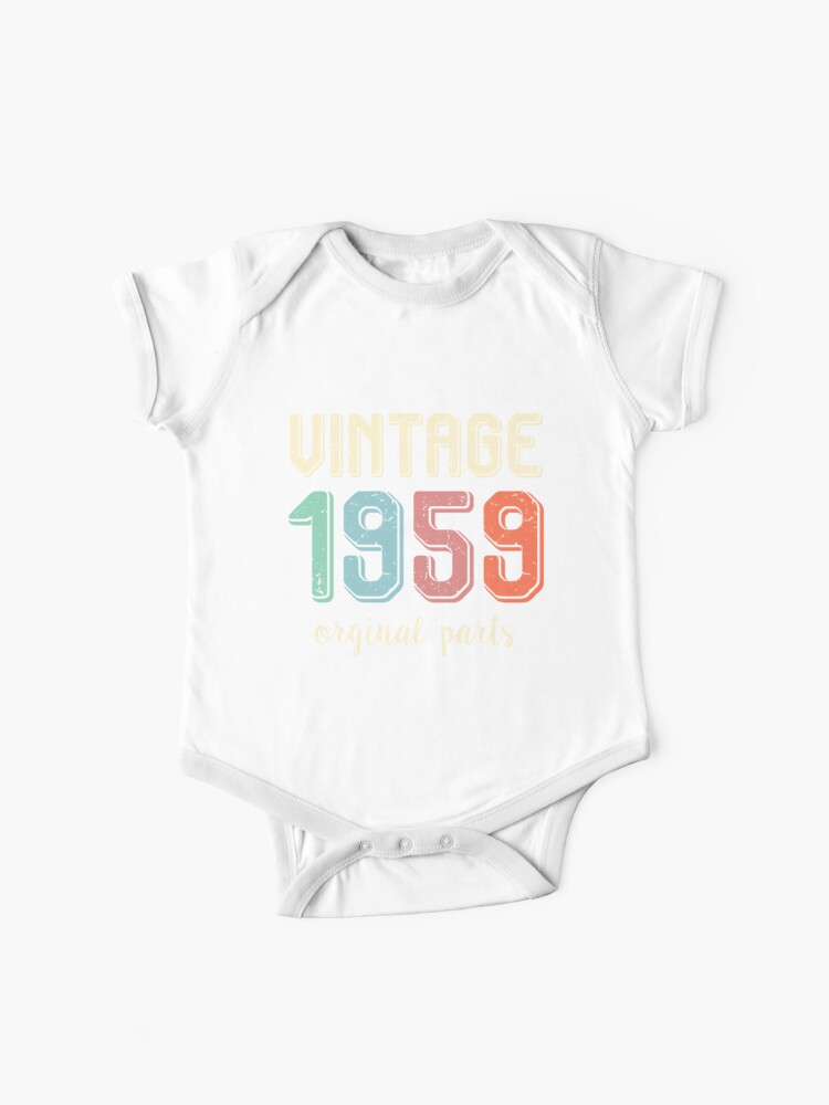 Vintage Retro 1959 60 Years Old 60th Birthday Gift T Shirt Baby One Piece By Plistshirts Redbubble