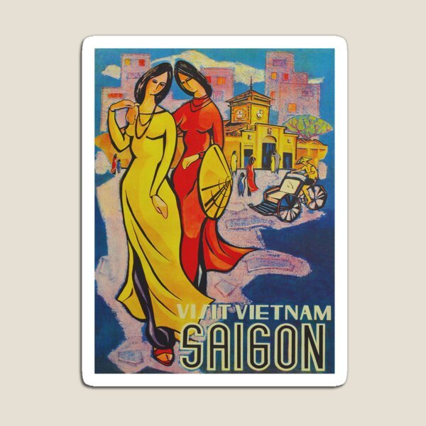Item preview, Saigon Vietnam Vintage Travel Poster designed and sold by vintagevivian.