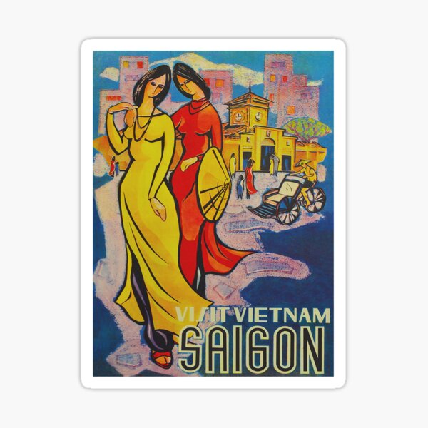 Item preview, Saigon Vietnam Vintage Travel Poster designed and sold by vintagevivian.