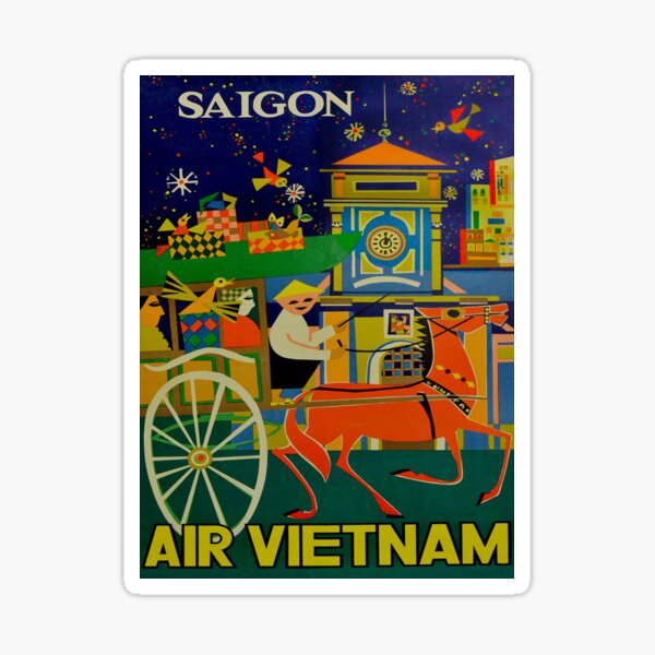 Item preview, Saigon Vietnam Vintage Travel Poster designed and sold by vintagevivian.