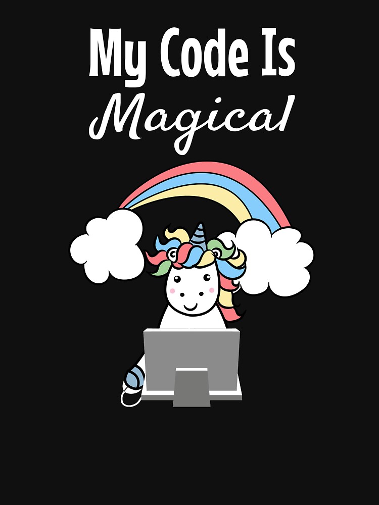 "My Code Is Magical Unicorn Software Developer" T-shirt by VaSkoy