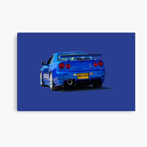 Canvas Picture Iconic Sports Car History Wall Art Poster Blue Nissan Skyline