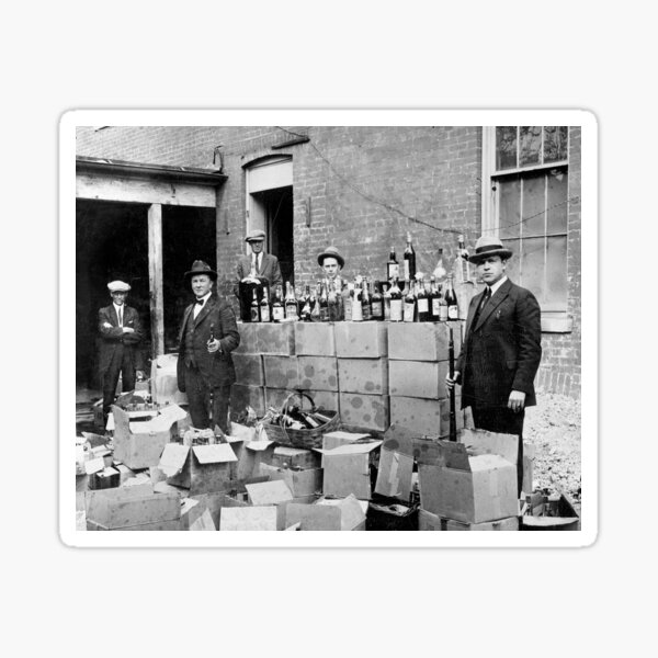 Item preview, Agents With Seized Bootleg Whiskey, 1922. Vintage Photo designed and sold by historyphoto.