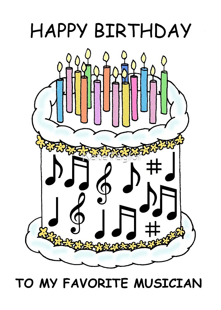 Joyeux Anniversaire Au Musicien Prefere Au Gateau Et Aux Bougies Par Katetaylor Redbubble