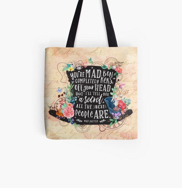 Mad Hatter All Over Print Tote Bag