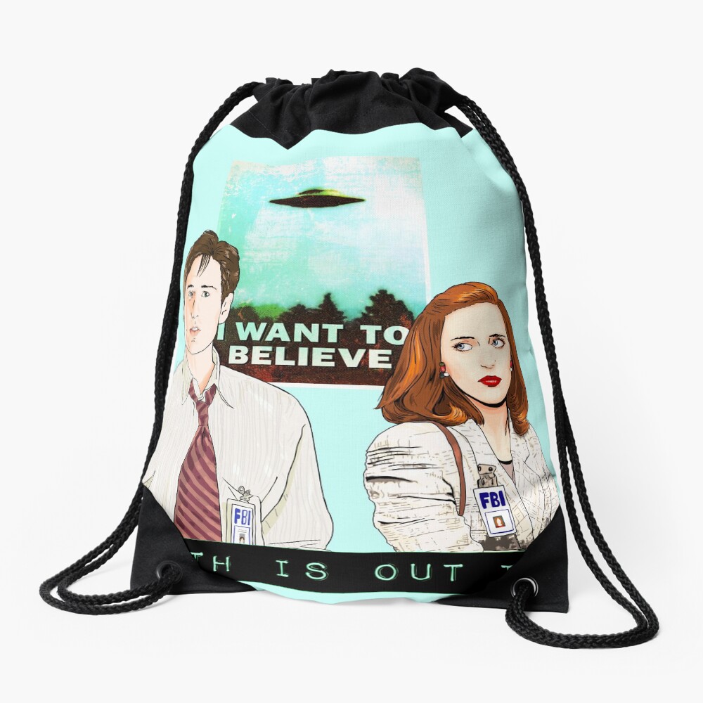 The X files the truth is out there I want to believe by Mimie Drawstring Bag