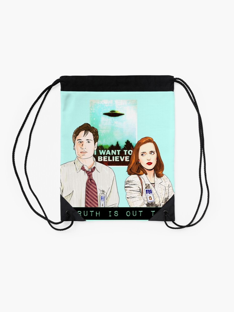 Alternate view of The X files the truth is out there I want to believe by Mimie Drawstring Bag