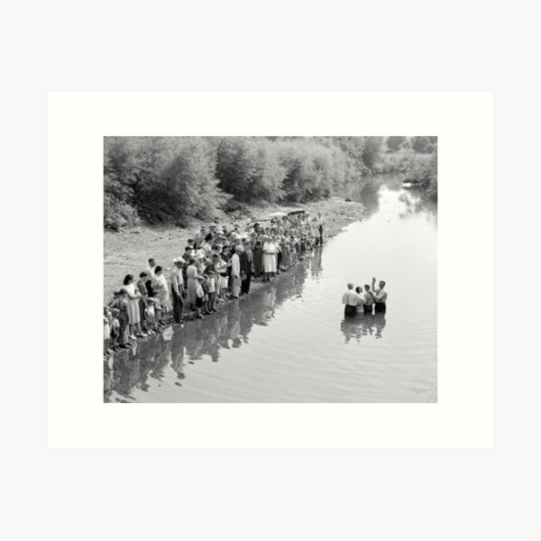 Item preview, River Baptism, 1940. Vintage Photo designed and sold by historyphoto.