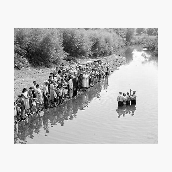 Item preview, River Baptism, 1940. Vintage Photo designed and sold by historyphoto.