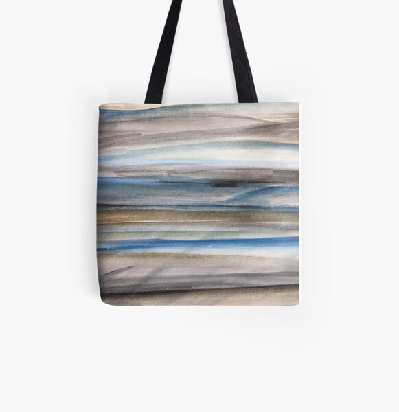 Brown and Blue Abstract All Over Print Tote Bag