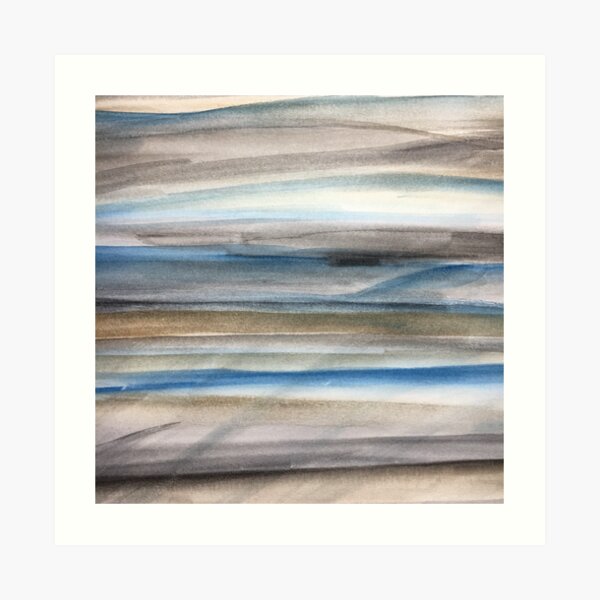 Brown and Blue Abstract Art Print