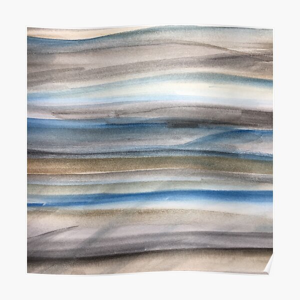 Brown and Blue Abstract Poster