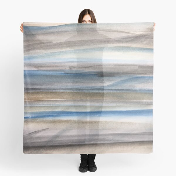 Brown and Blue Abstract Scarf