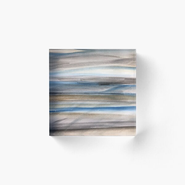 Brown and Blue Abstract Acrylic Block