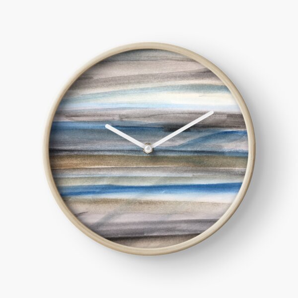 Brown and Blue Abstract Clock